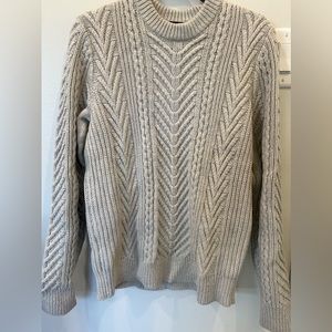 Grey Theory Cable Knit 100% Wool Sweater